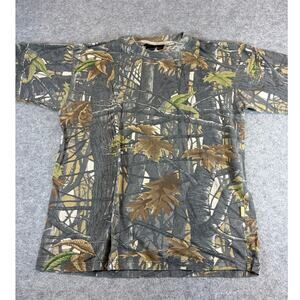 VINTAGE Y2K Hunters View Shirt Mens Large Camo Woodland RealTree Hunting Tee